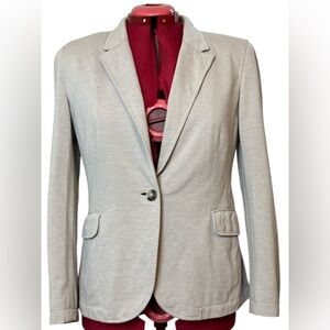 Jessica Petite lined 100% cotton blazer notch color button closure front pockets
